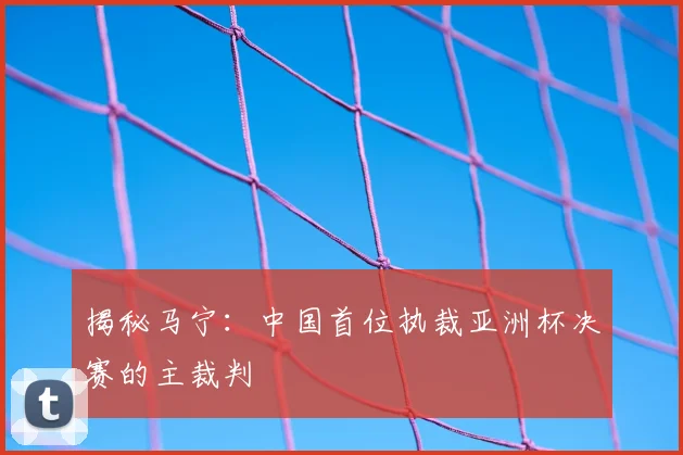揭秘马宁:中国首位执裁亚洲杯决赛的主裁判