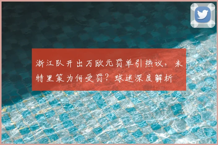 浙江队开出万欧元罚单引热议,米特里策为何受罚?球迷深度解析